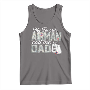 Proud Air Force Family Tank Top My Favorite Airman Calls Me Dad TS10 Deep Heather Print Your Wear