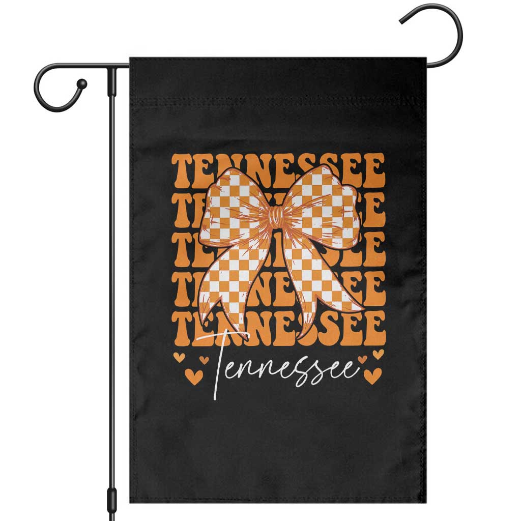 Vintage Tennessee Coquette Bow Garden Flag Retro TN Orange Checkered Print US State TS10 Black Print Your Wear