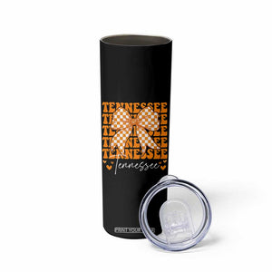 Vintage Tennessee Coquette Bow Skinny Tumbler Retro TN Orange Checkered Print US State TS10 Print Your Wear