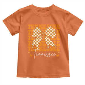 Vintage Tennessee Coquette Bow Toddler T Shirt Retro TN Orange Checkered Print US State TS10 Orange Print Your Wear