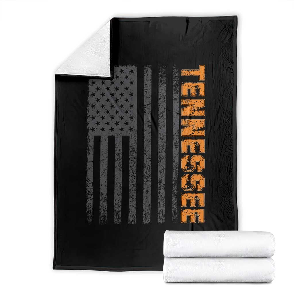Vintage Tennessee Throw Blanket Retro Orange TN USA Flag Patriotic US State TS10 Black Print Your Wear