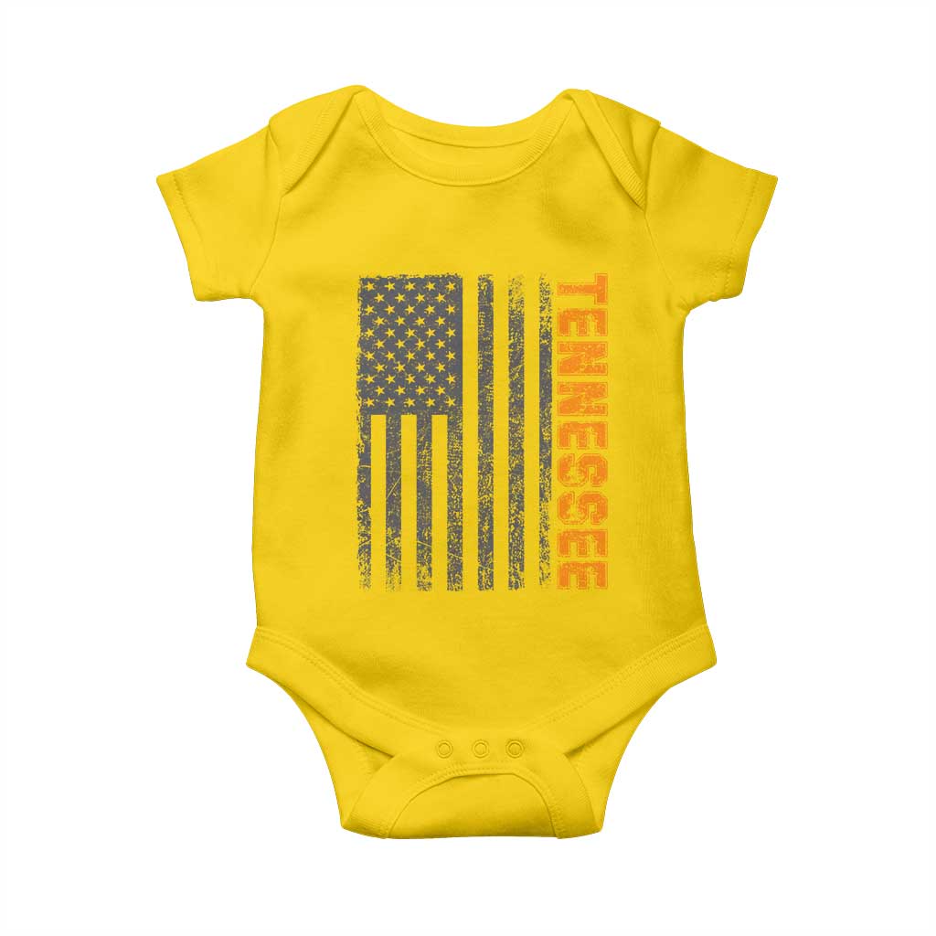 Vintage Tennessee Baby Onesie Retro Orange TN USA Flag Patriotic US State TS10 Daisy Print Your Wear