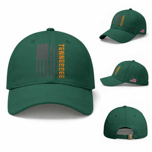 Vintage Tennessee Baseball Cap Retro Orange TN USA Flag Patriotic US State TS10 Baseball Cap Universal Fit Irish Green Print Your Wear