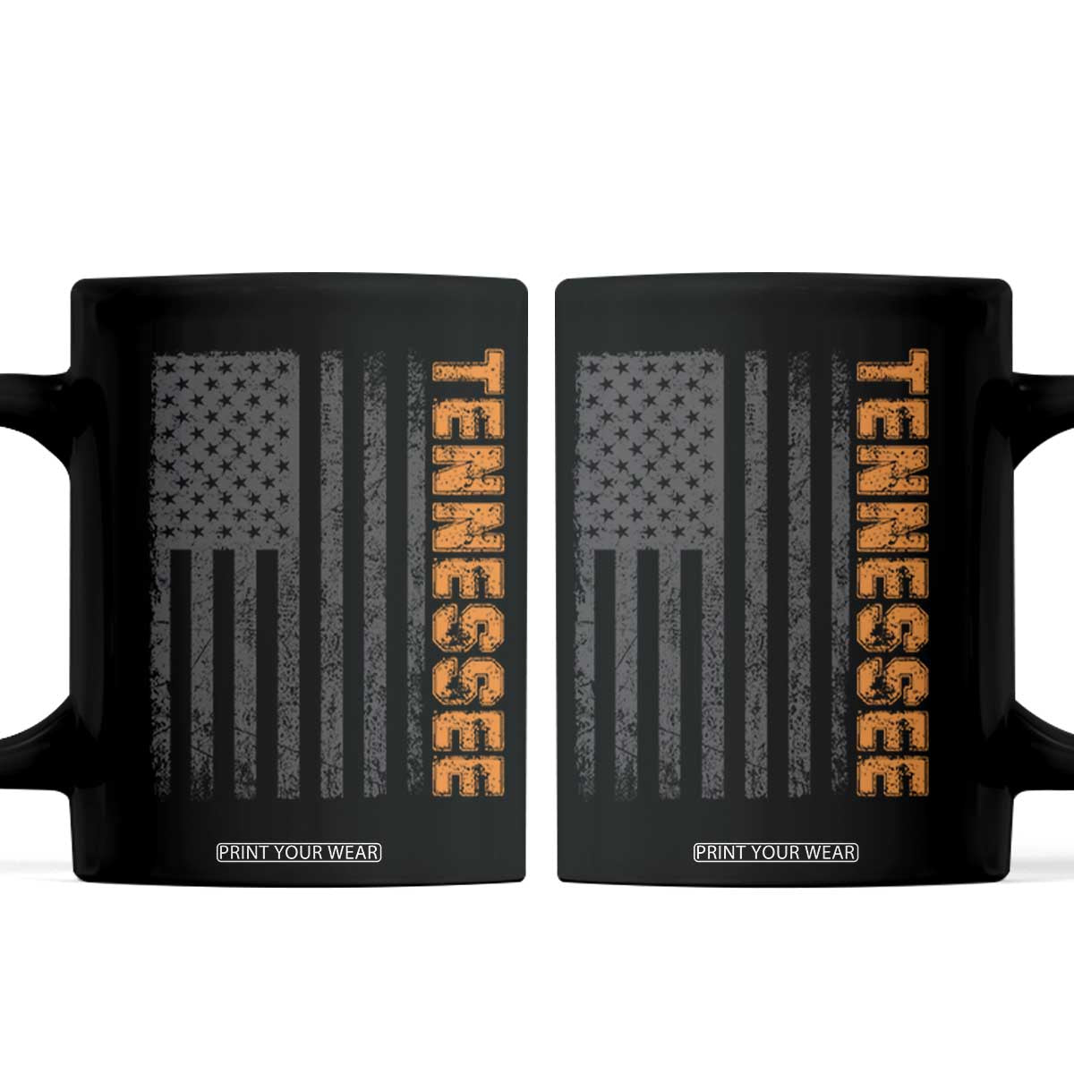 Vintage Tennessee Coffee Mug Retro Orange TN USA Flag Patriotic US State TS10 Black Print Your Wear