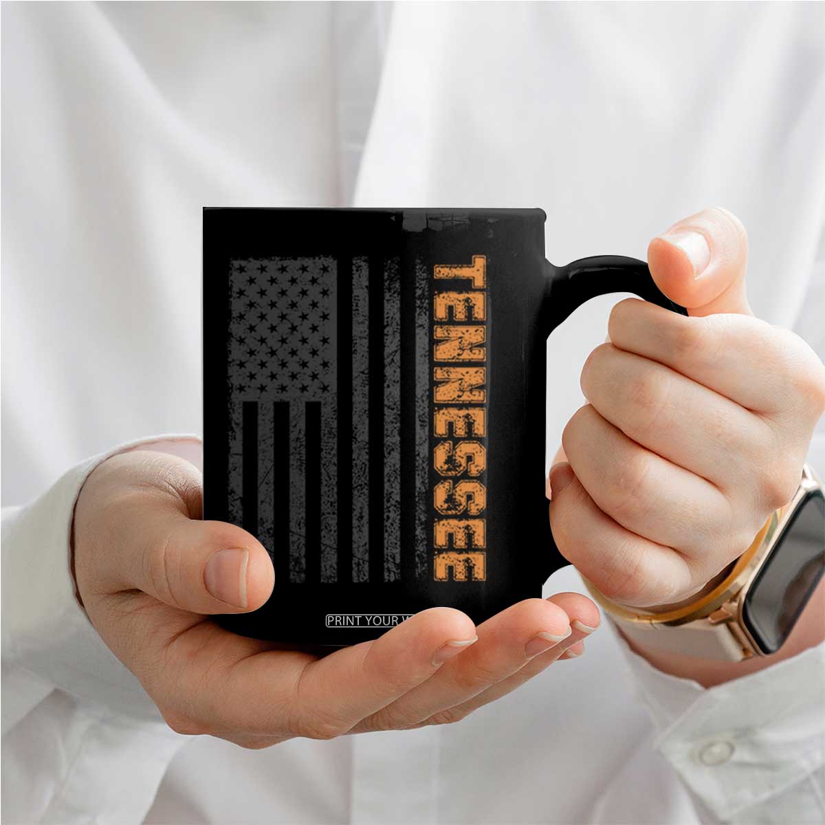 Vintage Tennessee Coffee Mug Retro Orange TN USA Flag Patriotic US State TS10 Print Your Wear