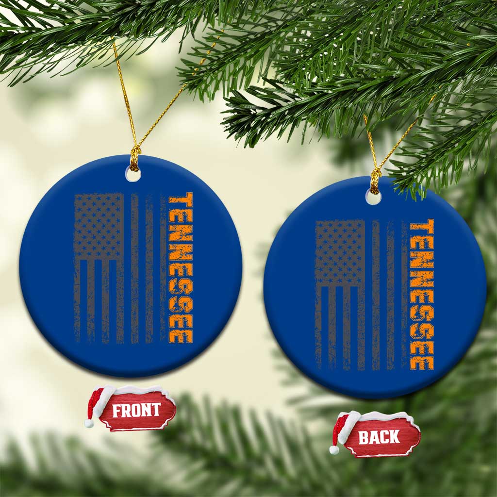 Vintage Tennessee Ceramic Ornament Retro Orange TN USA Flag Patriotic US State TS10 1pc Blue Print Your Wear