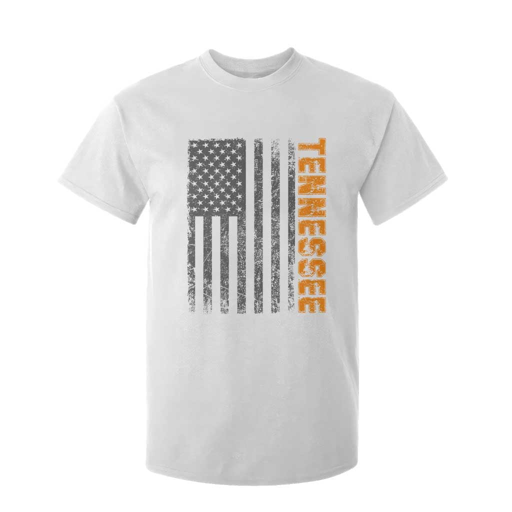 Vintage Tennessee T Shirt For Kid Retro Orange TN USA Flag Patriotic US State TS10 White Print Your Wear