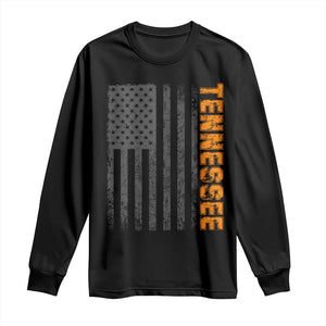 Vintage Tennessee Long Sleeve Shirt Retro Orange TN USA Flag Patriotic US State TS10 Black Print Your Wear