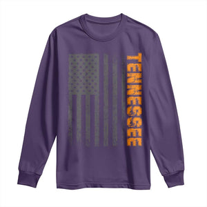 Vintage Tennessee Long Sleeve Shirt Retro Orange TN USA Flag Patriotic US State TS10 Purple Print Your Wear