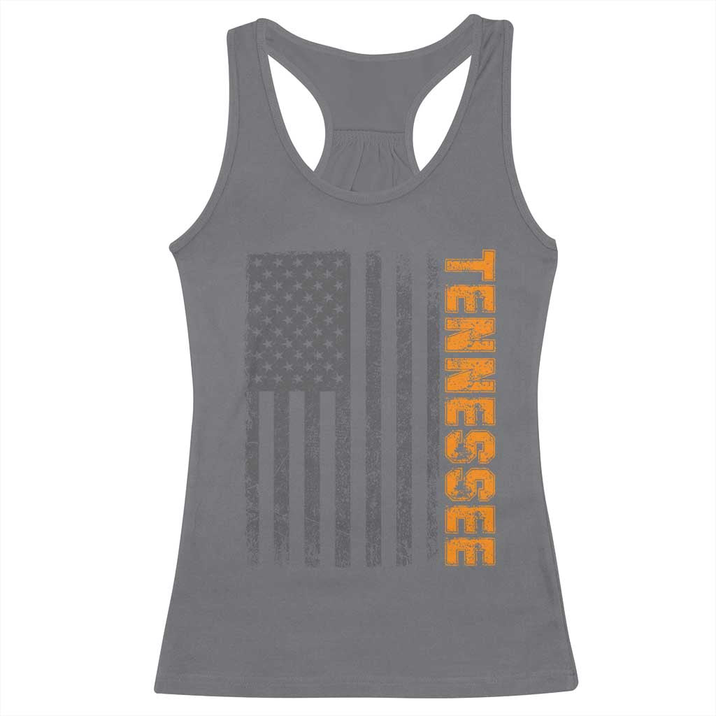 Vintage Tennessee Racerback Tank Top Retro Orange TN USA Flag Patriotic US State TS10 Charcoal Print Your Wear