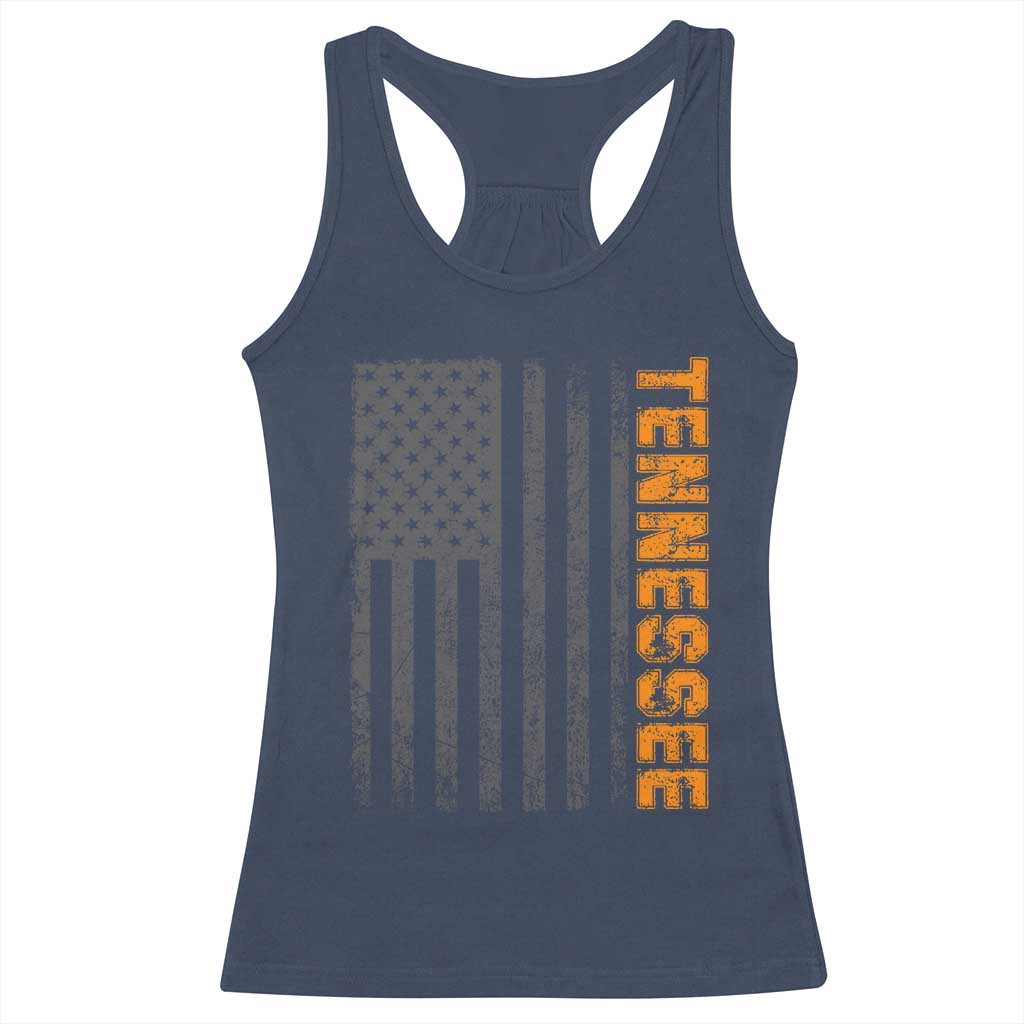 Vintage Tennessee Racerback Tank Top Retro Orange TN USA Flag Patriotic US State TS10 Navy Print Your Wear