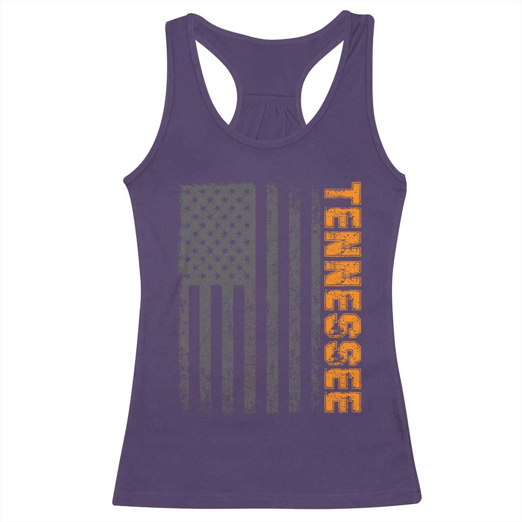 Vintage Tennessee Racerback Tank Top Retro Orange TN USA Flag Patriotic US State TS10 Purple Print Your Wear