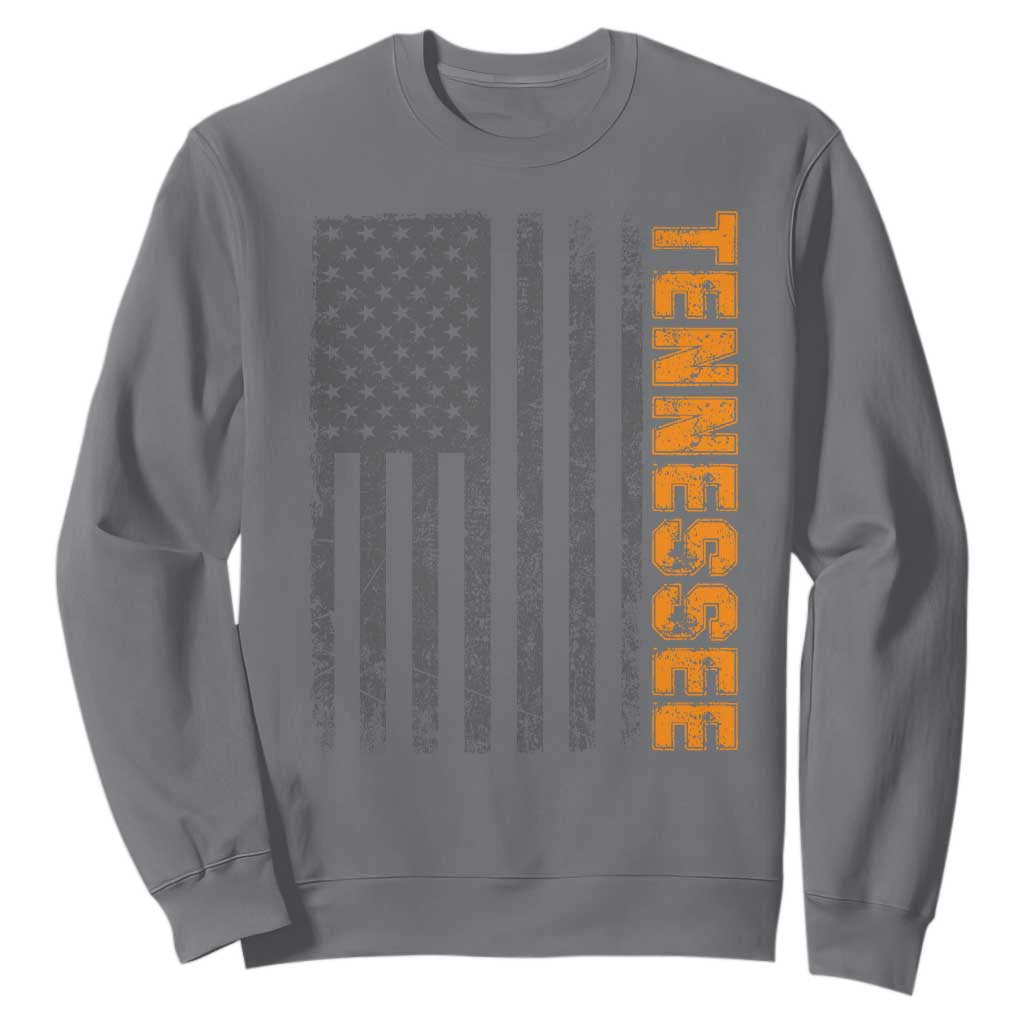 Vintage Tennessee Sweatshirt Retro Orange TN USA Flag Patriotic US State TS10 Charcoal Print Your Wear