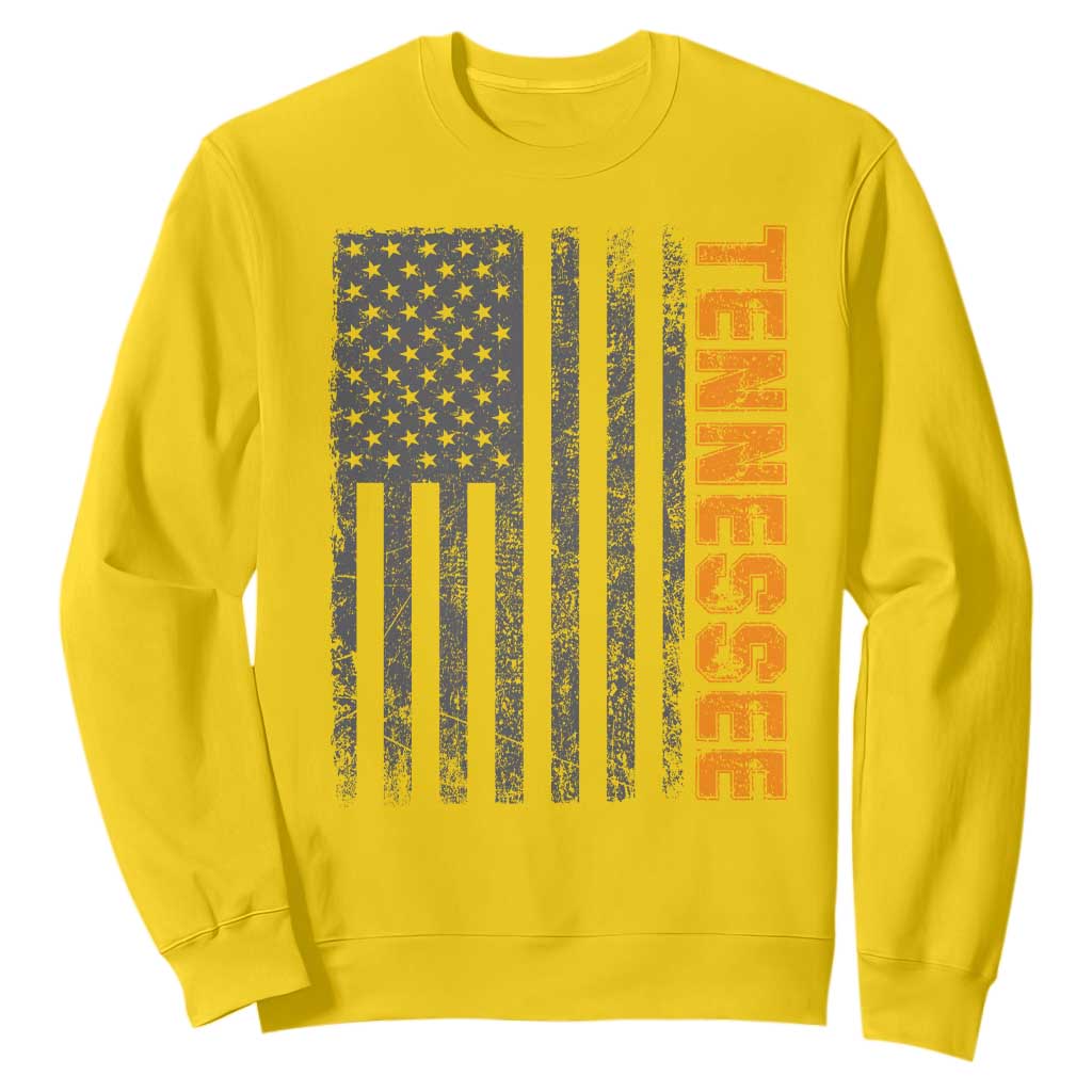 Vintage Tennessee Sweatshirt Retro Orange TN USA Flag Patriotic US State TS10 Daisy Print Your Wear