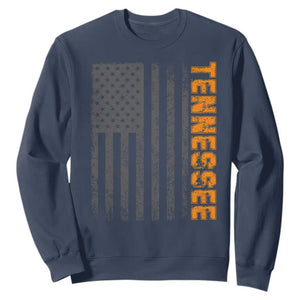 Vintage Tennessee Sweatshirt Retro Orange TN USA Flag Patriotic US State TS10 Navy Print Your Wear