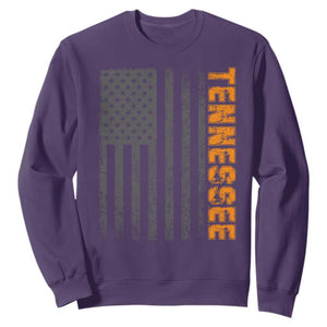 Vintage Tennessee Sweatshirt Retro Orange TN USA Flag Patriotic US State TS10 Purple Print Your Wear