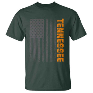 Vintage Tennessee T Shirt Retro Orange TN USA Flag Patriotic US State TS10 Dark Forest Green Print Your Wear