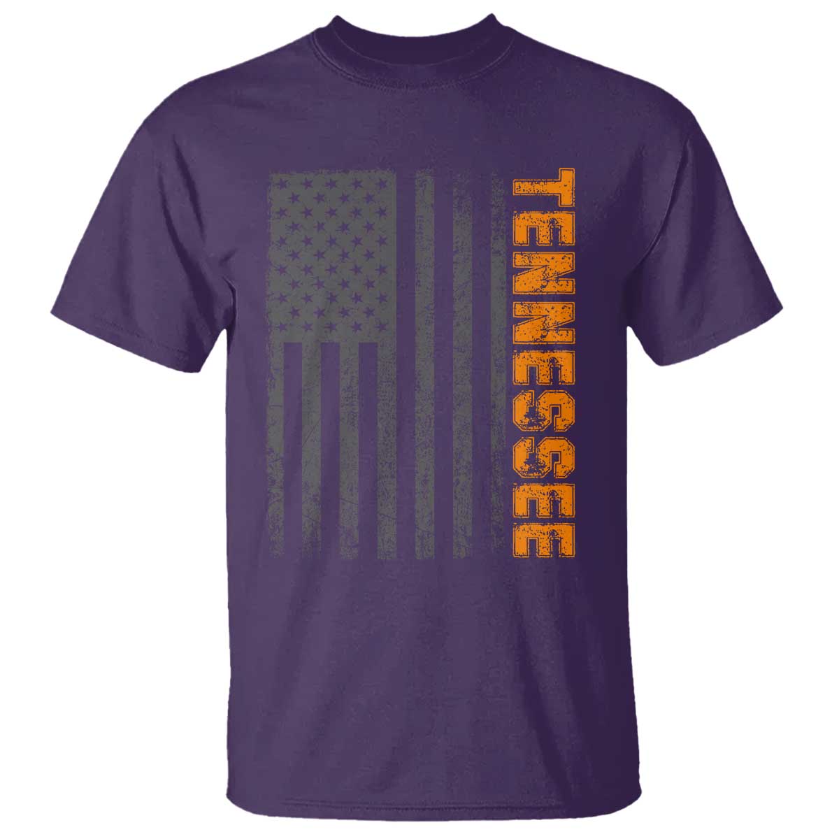 Vintage Tennessee T Shirt Retro Orange TN USA Flag Patriotic US State TS10 Purple Print Your Wear