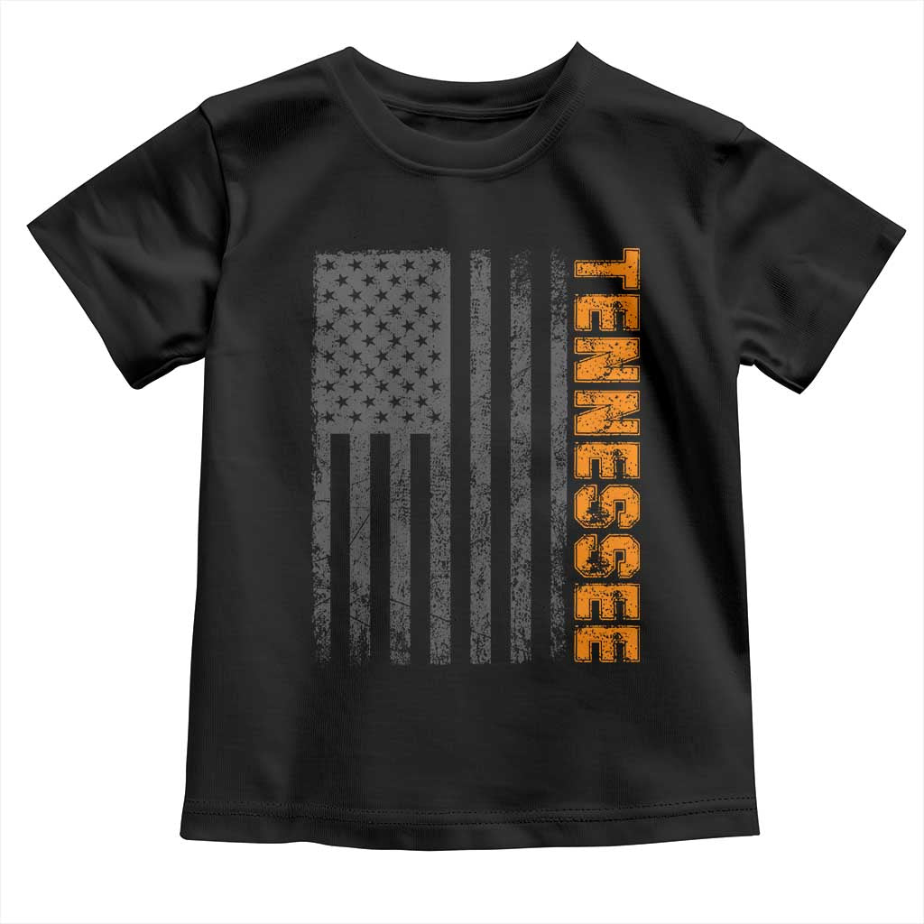 Vintage Tennessee Toddler T Shirt Retro Orange TN USA Flag Patriotic US State TS10 Black Print Your Wear
