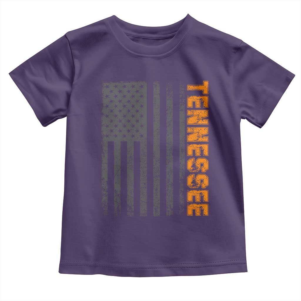 Vintage Tennessee Toddler T Shirt Retro Orange TN USA Flag Patriotic US State TS10 Purple Print Your Wear