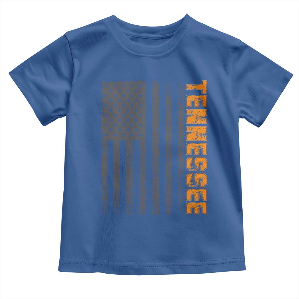 Vintage Tennessee Toddler T Shirt Retro Orange TN USA Flag Patriotic US State TS10 Royal Blue Print Your Wear
