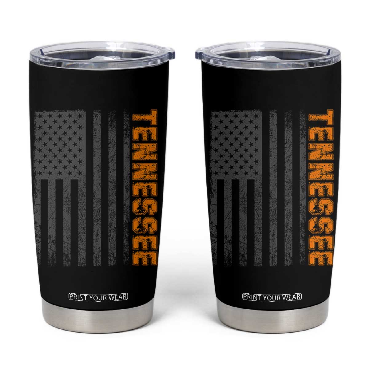 Vintage Tennessee Tumbler Cup Retro Orange TN USA Flag Patriotic US State TS10 Black Print Your Wear