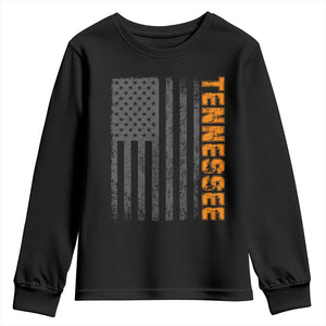 Vintage Tennessee Youth Sweatshirt Retro Orange TN USA Flag Patriotic US State TS10 Black Print Your Wear