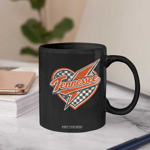 Vintage Tennessee Coffee Mug Checkered Heart Love TN Orange US State TS10 Print Your Wear