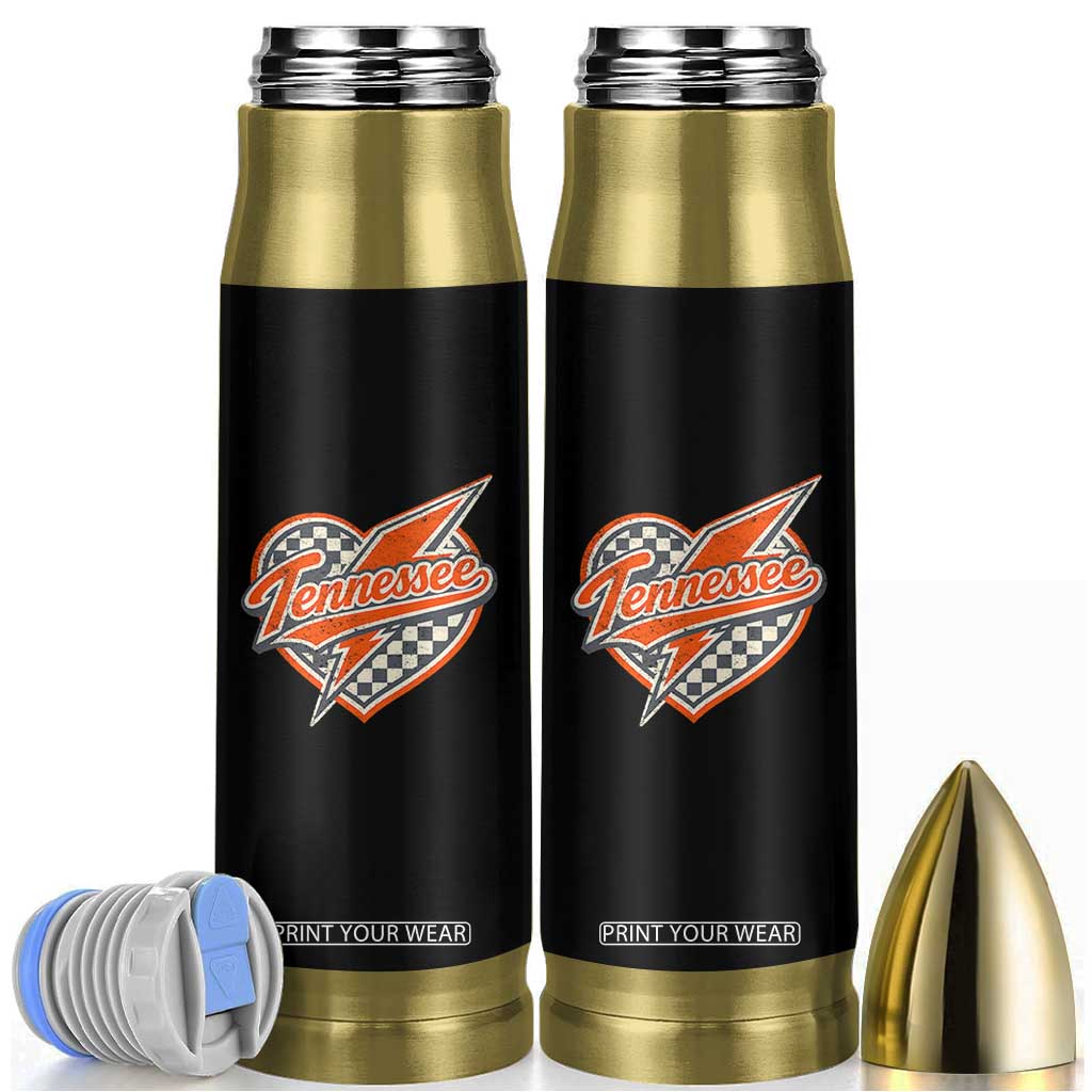 Vintage Tennessee Bullet Tumbler Checkered Heart Love TN Orange US State TS10 Black Print Your Wear