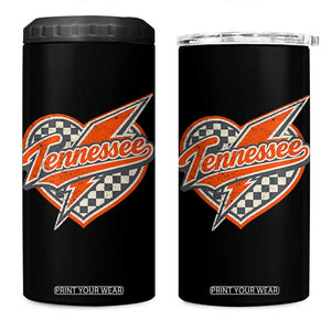 Vintage Tennessee 4 in 1 Can Cooler Tumbler Checkered Heart Love TN Orange US State TS10 One Size: 16 oz Black Print Your Wear