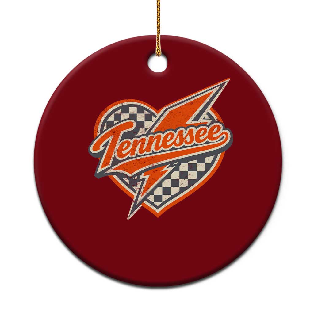 Vintage Tennessee Ceramic Ornament Checkered Heart Love TN Orange US State TS10 1pc Red Print Your Wear