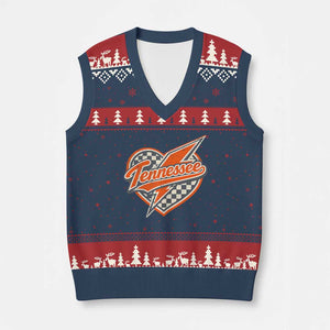 Vintage Tennessee V-Neck Knit Sweater Vest Checkered Heart Love TN Orange US State TS10 Navy Red Print Your Wear