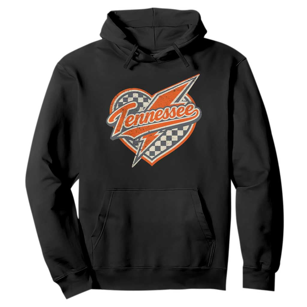 Vintage Tennessee Hoodie Checkered Heart Love TN Orange US State TS10 Black Print Your Wear