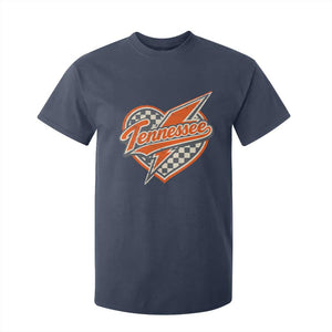 Vintage Tennessee T Shirt For Kid Checkered Heart Love TN Orange US State TS10 Navy Print Your Wear