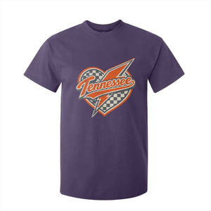 Vintage Tennessee T Shirt For Kid Checkered Heart Love TN Orange US State TS10 Purple Print Your Wear
