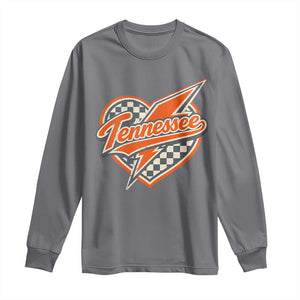 Vintage Tennessee Long Sleeve Shirt Checkered Heart Love TN Orange US State TS10 Charcoal Print Your Wear