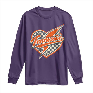 Vintage Tennessee Long Sleeve Shirt Checkered Heart Love TN Orange US State TS10 Purple Print Your Wear