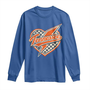 Vintage Tennessee Long Sleeve Shirt Checkered Heart Love TN Orange US State TS10 Royal Blue Print Your Wear