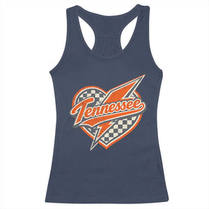 Vintage Tennessee Racerback Tank Top Checkered Heart Love TN Orange US State TS10 Navy Print Your Wear