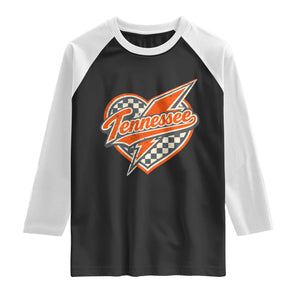 Vintage Tennessee Raglan Shirt Checkered Heart Love TN Orange US State TS10 Black White Print Your Wear