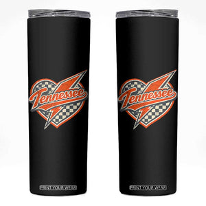 Vintage Tennessee Skinny Tumbler Checkered Heart Love TN Orange US State TS10 Black Print Your Wear