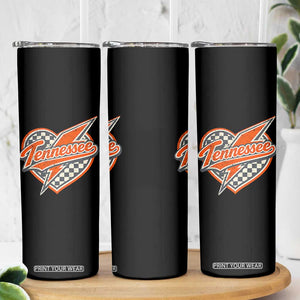 Vintage Tennessee Skinny Tumbler Checkered Heart Love TN Orange US State TS10 Print Your Wear