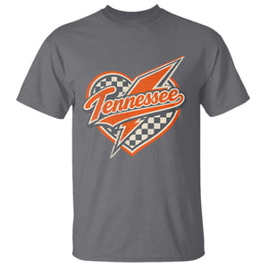 Vintage Tennessee T Shirt Checkered Heart Love TN Orange US State TS10 Charcoal Print Your Wear