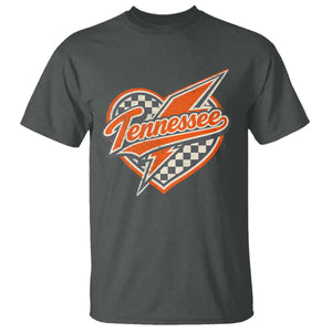 Vintage Tennessee T Shirt Checkered Heart Love TN Orange US State TS10 Dark Heather Print Your Wear