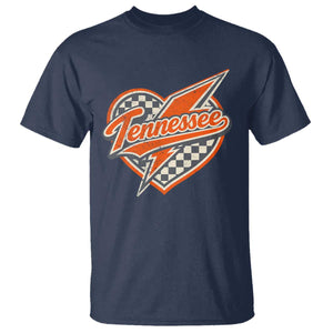 Vintage Tennessee T Shirt Checkered Heart Love TN Orange US State TS10 Navy Print Your Wear