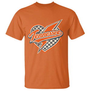 Vintage Tennessee T Shirt Checkered Heart Love TN Orange US State TS10 Orange Print Your Wear