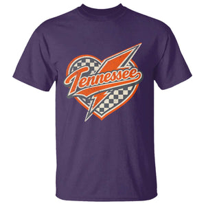 Vintage Tennessee T Shirt Checkered Heart Love TN Orange US State TS10 Purple Print Your Wear
