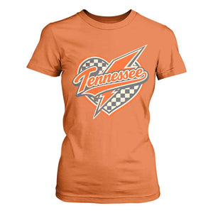 Vintage Tennessee T Shirt For Women Checkered Heart Love TN Orange US State TS10 Orange Print Your Wear