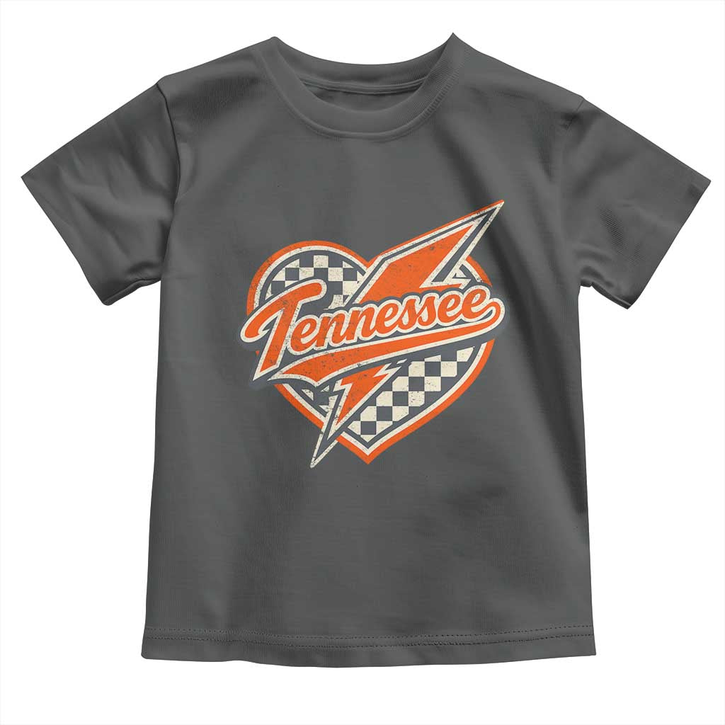 Vintage Tennessee Toddler T Shirt Checkered Heart Love TN Orange US State TS10 Dark Heather Print Your Wear