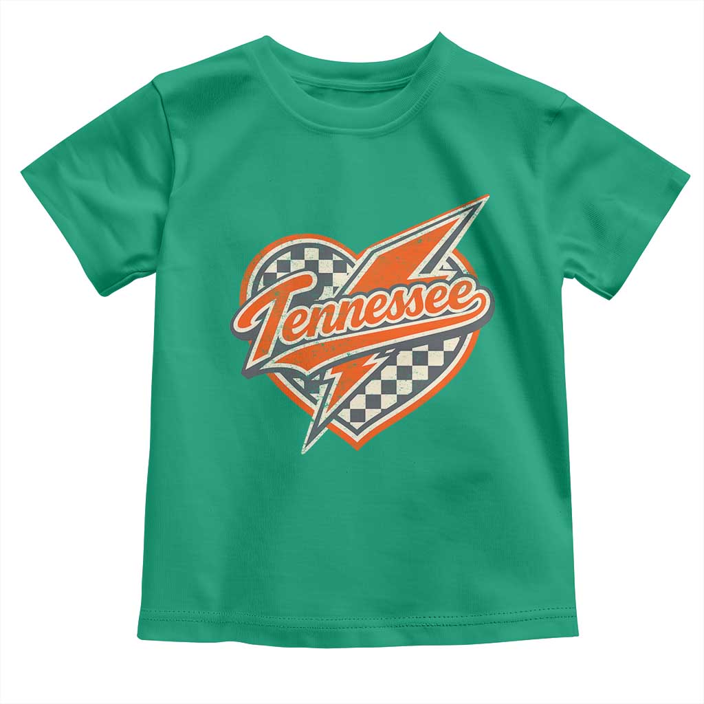 Vintage Tennessee Toddler T Shirt Checkered Heart Love TN Orange US State TS10 Irish Green Print Your Wear